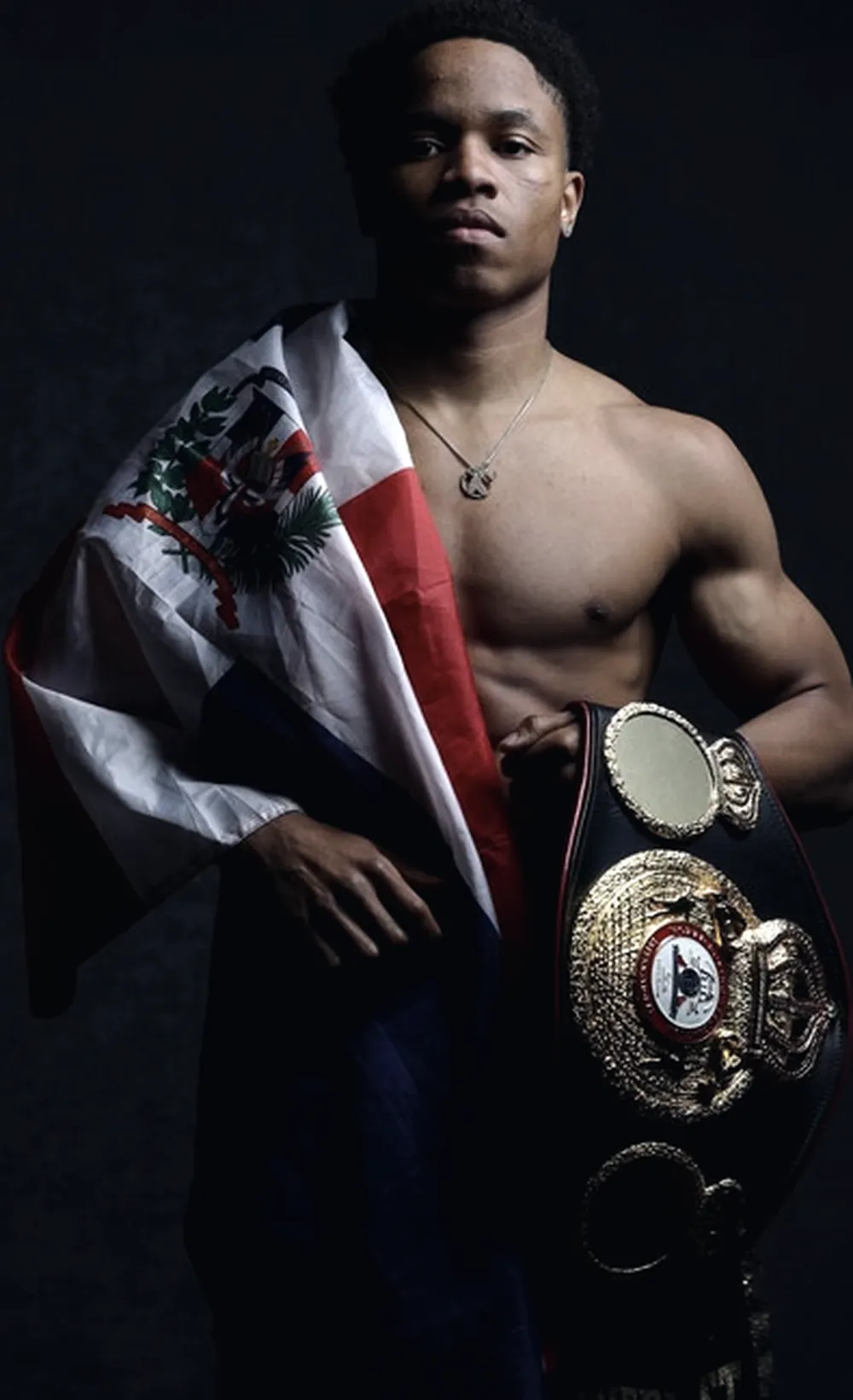 Floyd 'Kid Austin' Schofield III with the WBA championship belt